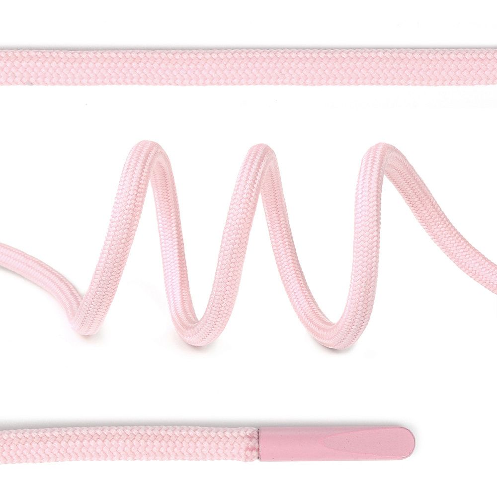 Шнурки круглые полиэфир 4 мм, цв.св.розовый S512 арт.TYY 7290-0036, длина 130 см, упак. 50 шт