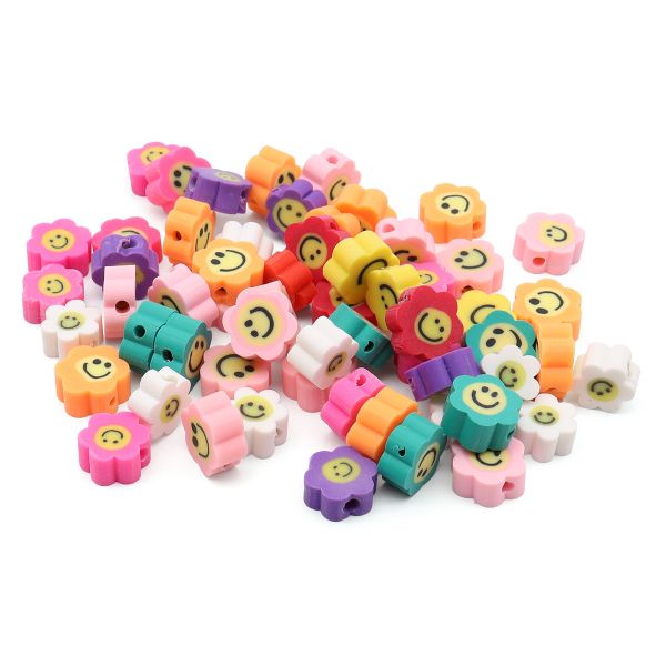 Бусины полимерная глина набор Цветочки-смайлики 1 10 мм, 20г, Astra&Craft