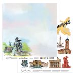 Бумага для скрапбукинга Прогулки по России, 190 г/м², 30.5х30.5 см, 10 шт, 1 Волгоград, Mr.Painter PSR 2502