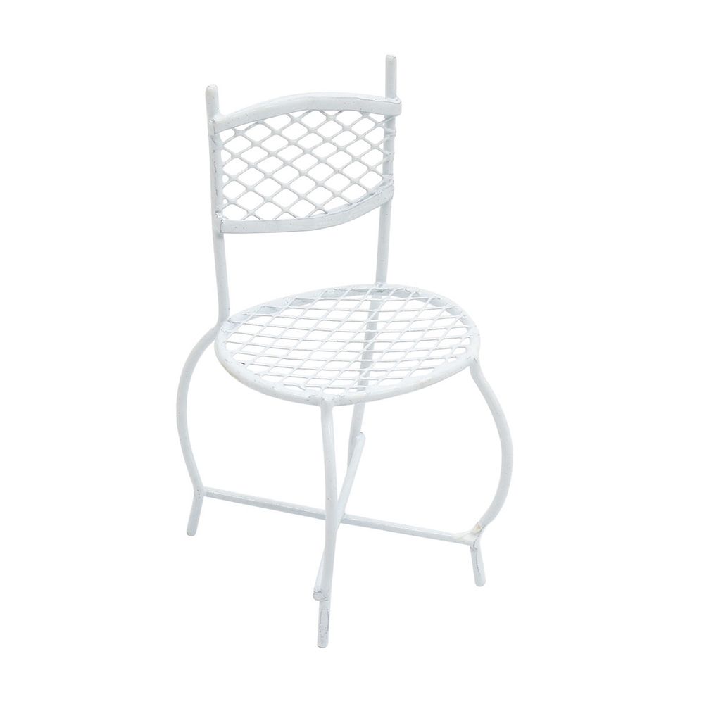 Металлический мини стул, белый 4,3х3,5х4х7,5см, Астра