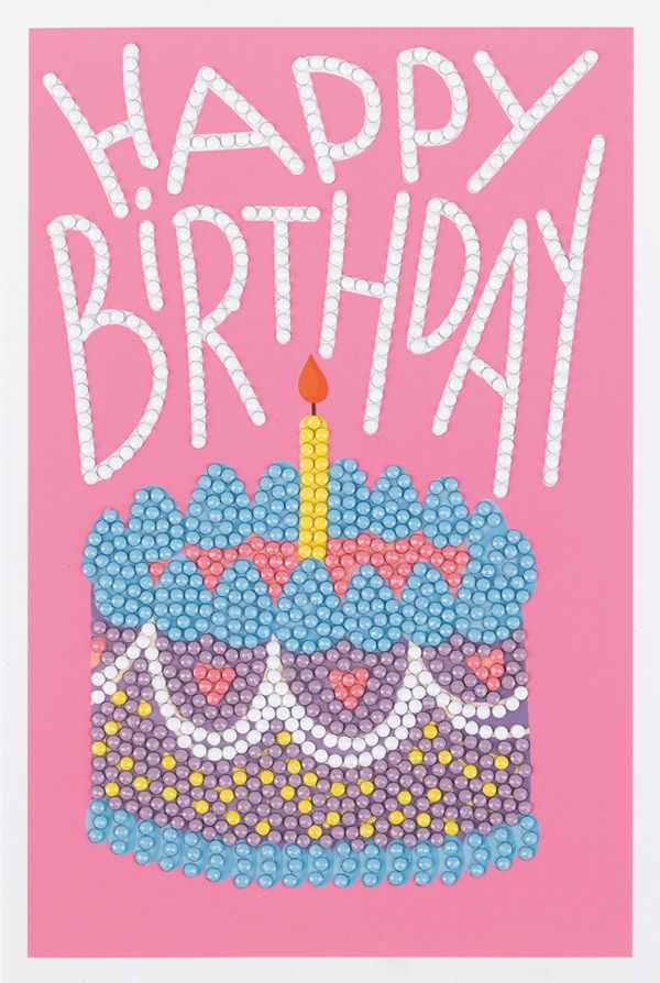 Кристальная (алмазная) мозаика Фрея ALVO-521, открытка, Happy birthday, 13.5х20 см