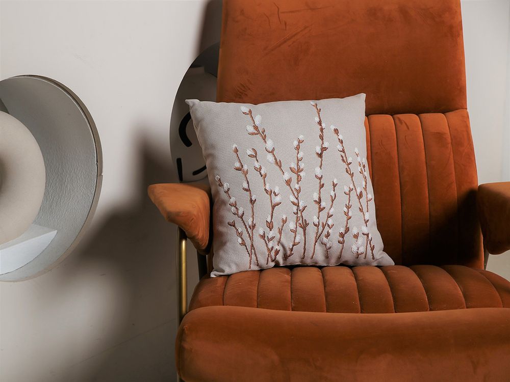 Набор для вышивания нитками Panna, Подушка. Верба, 40х40 см