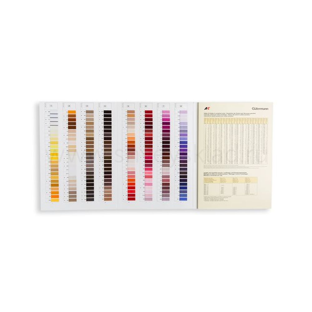 _00_ Карта цветов ниток: Нитки Gutermann Mara швейные промышленные, 400 цветов