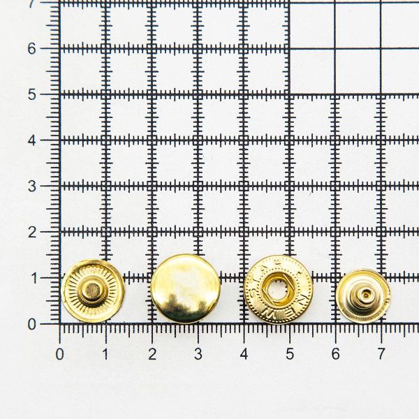 Кнопка Альфа (S-образная) ⌀15.0 мм, ≈72 шт, СТАЛЬ, золото, NEW STAR