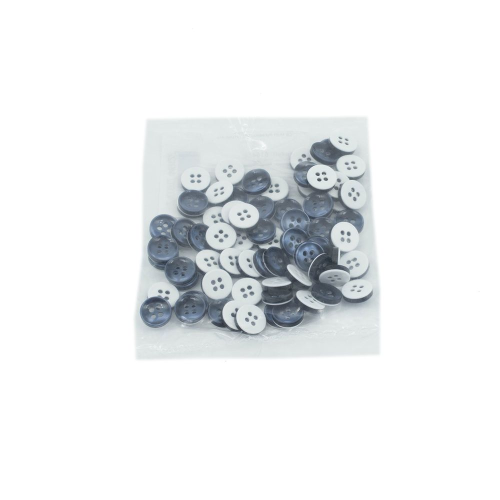 Пуговицы 4 прокола 18L (11мм), (col.28 синий), 72 шт