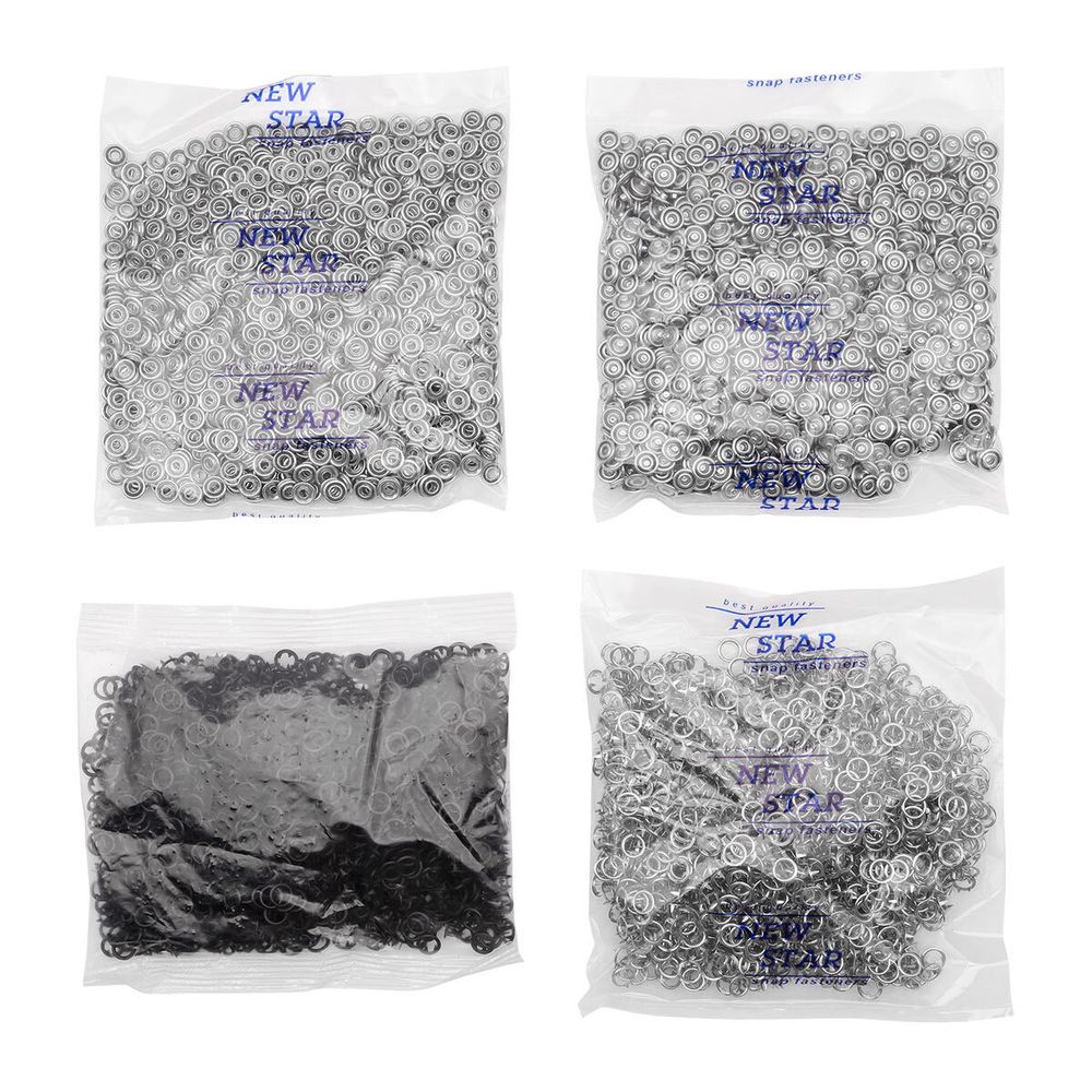 Кнопка рубашечная (джерси) открытая ⌀9.5 мм, ≈1440 шт, МЕТАЛЛ, эмаль, 322 черный матовый, NEW STAR