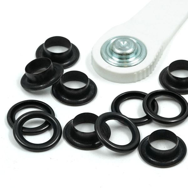 Люверсы металл ⌀11.0 мм (внутр.), латунь черный, цв, Prym, 15 шт