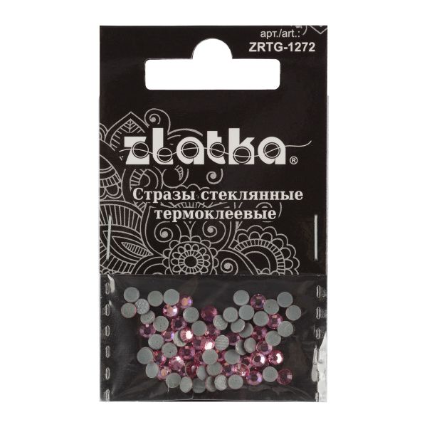 Стразы клеевые стекло 3.2 мм, 360 шт, SS12 №23 розовый (Rose), Zlatka ZRTG-1272