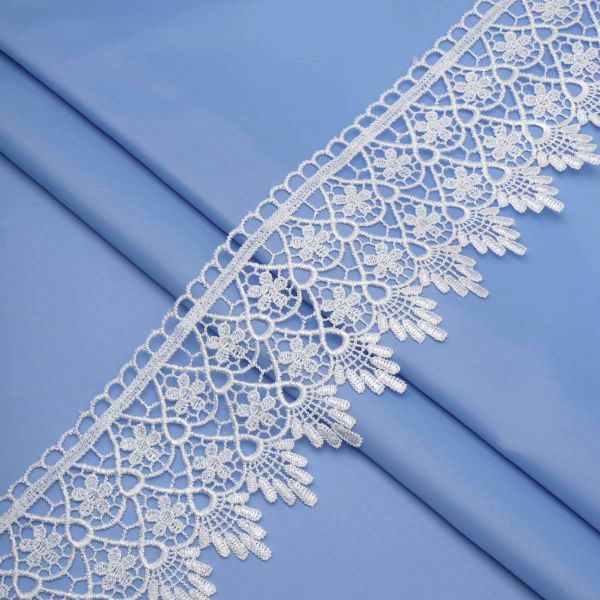 Кружево гипюр (плетёное) 90 мм / 13.7 метров, белый, 3AR1304