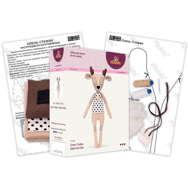 Набор для шитья игрушки Олень Стефан 37 см, Miadolla TT-0215