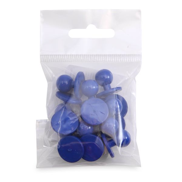 Пуговицы Пукли для поварских курток 12 шт, 10мм (d основания=18мм, h=16мм) (василек)