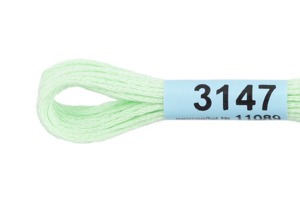 Мулине Gamma 100% хлопок, цв.3147 бл.салатовый, 24 мотка по 8 метров