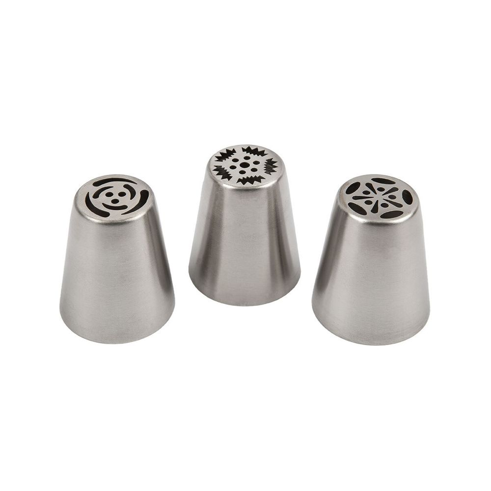 Набор кондитерских насадок металл, 3 шт, №01 металл, S-Chief SHF-0118
