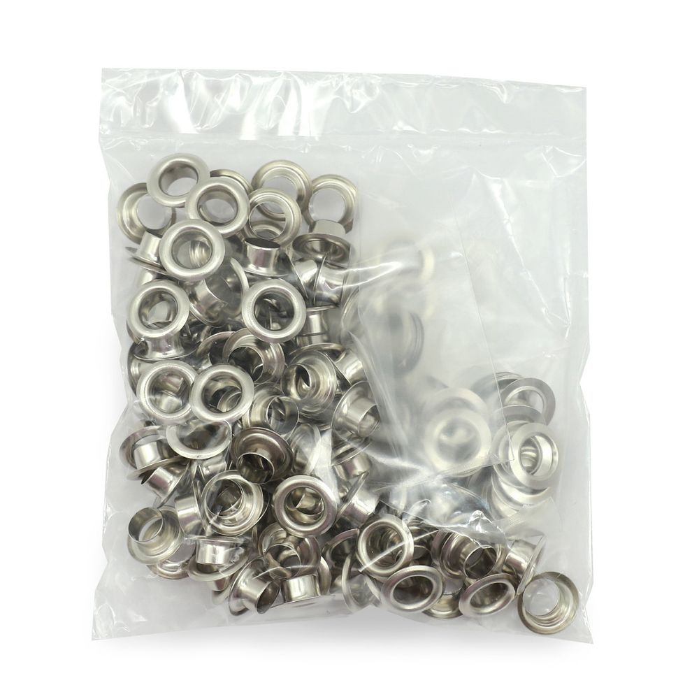 Люверсы металл ⌀_6.0 мм (внутр.), никель, 100 шт, BIG