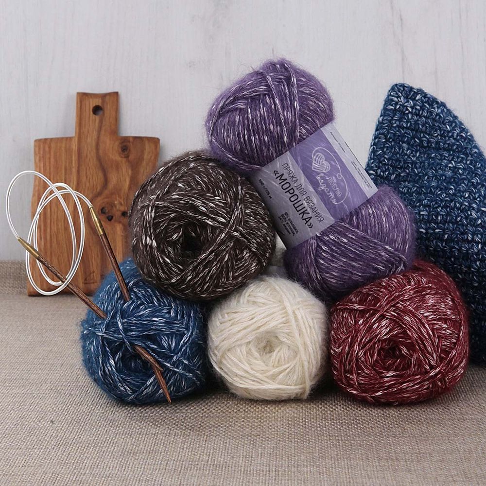 Пряжа Люблю вязать Морошка / уп.3 мот. по 100 г, 175 м, 660 синий