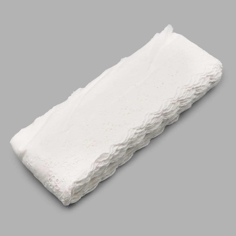 Кружево шитьё 90 мм / 13.72 м, 100% хлопок, неотбеленный