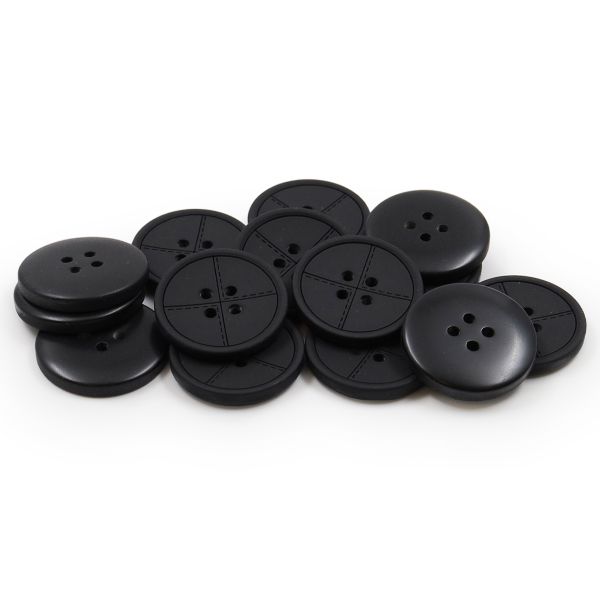 Пуговицы 4 прокола 44L (Black (черный)), 36 шт