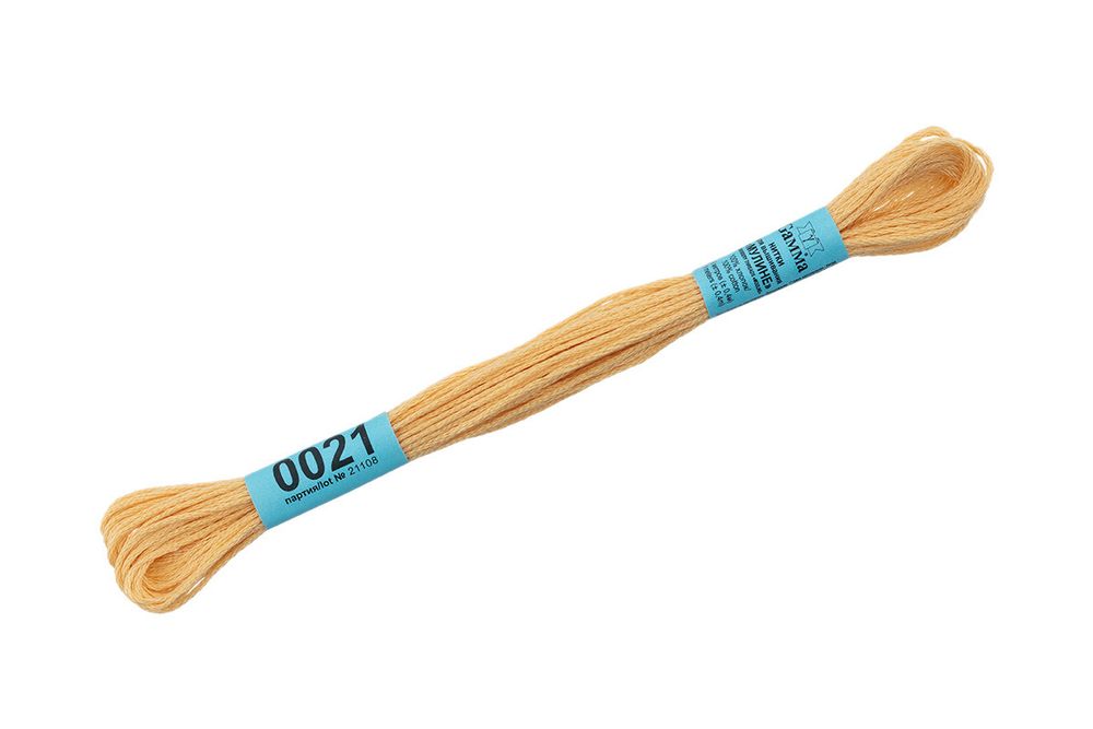 Мулине Gamma 100% хлопок, цв.0021 св.роз-желтый, 24 мотка по 8 метров