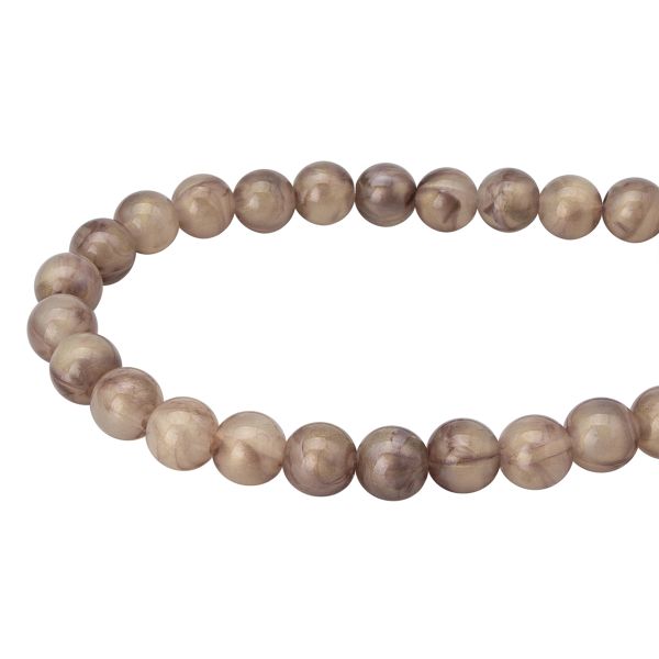 Бусины акрил ⌀10 мм, 500 г, дымка с золот. шиммером, круглые, AD008 миндальный, (7748707)2010 , Astra&Craft