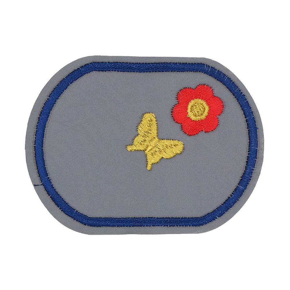 Термоаппликация светоотражающая Цветок и бабочка, 79х58 мм, цветной, LA451, 2 шт