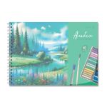 Альбом для рисования с пластик. обложкой 180 мкм, цветной титул лист 100 г/м², A4 29х20.5 см, 40 л. на гребне 5 шт, 01542 Волшебные моменты, Светоч А207