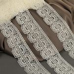 Кружево гипюр (плетёное) 45 мм, диз.2500 цв.F102 молочный уп.13.71м, Kruzhevo