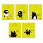 Тетрадь ученическая школьная A5+ 12 л. на скобе 65 г/м², белизна 100%, 25 шт, линия, 000699 Не будь букой!, Светоч 12ТЕТл-001