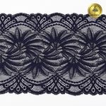 Кружево бельевое эластичное 185 мм / 3 метра, TBY.40039, цв.061 темно-синий