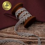 Кружево вязаное (тесьма) 10 мм / 10 метров, диз. 946, цв.22 серый лен, Kruzhevo