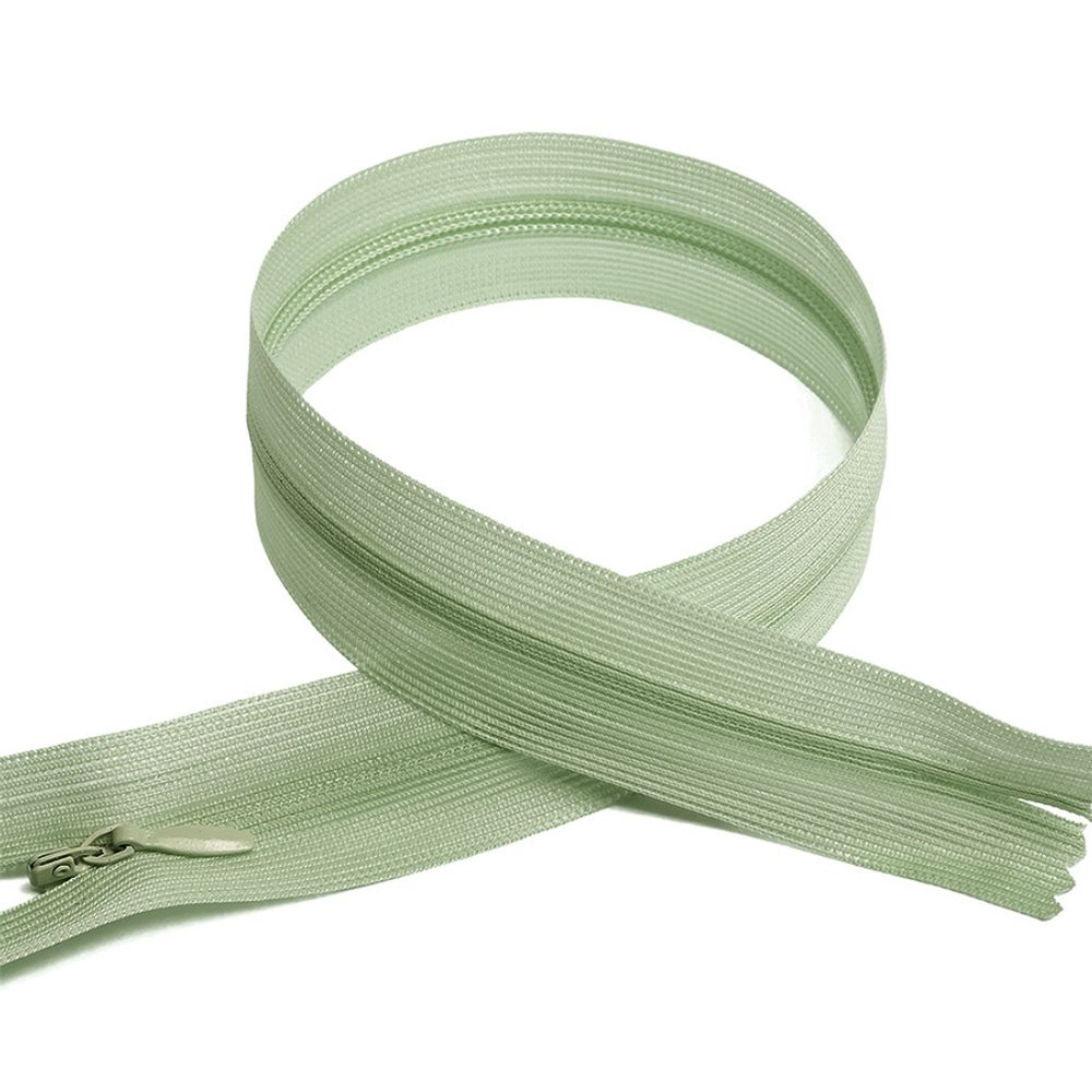 Молния потайная (скрытая) Т3 (3 мм) 1 зам., н/раз., 20 см, цв.S110 оливковый, 50 шт, Mzipp Молния потайная (скрытая) Т3 (3 мм) 1 зам., н/раз., 20 см, цв.S110 оливковый, 50 шт, Mzipp