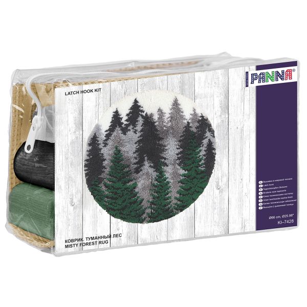 Набор для вышивания нитками Panna KI-7428, Коврик. Туманный лес, 66х66 см