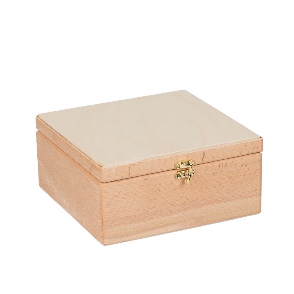 Заготовка деревянная Шкатулка, бук, 20х20х9 см, квадратная, бук,-04 Mr.Carving