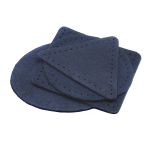 Набор заплаток пришивных из замши, круг, квадрат, треугольник, овал 6см, с перфорацией, 4 шт (22 темно-синий), 59723