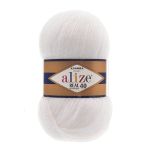 Пряжа Alize (Ализе) Angora Real 40 / уп.5 мот. по 100 г, 430м, 055 белый A