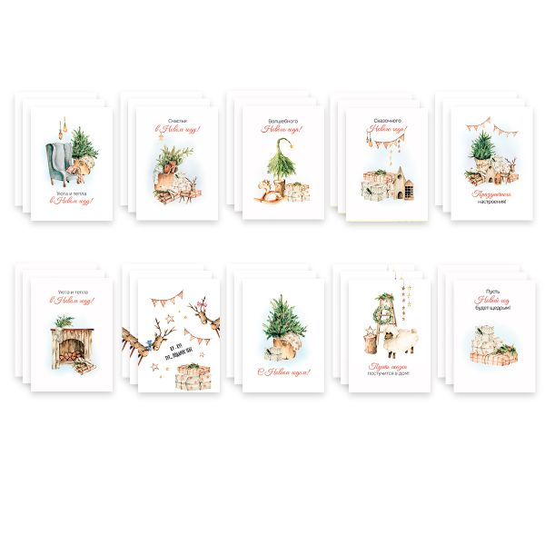 Карточки бумажные декоративные 250 г/м², 7х10 см, 30 шт, 03 Еловый аромат, Mr.Painter DSK-30