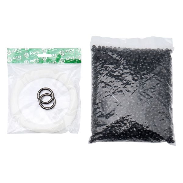 Набор для плетения сумки из бусин 8 мм черный жемчуг, Astra&Craft