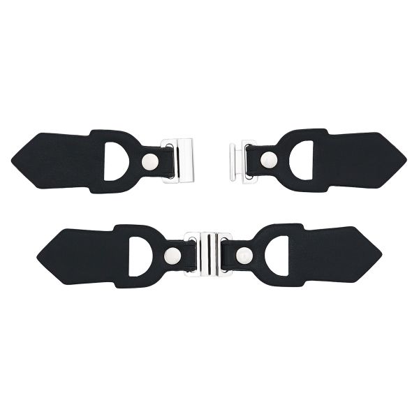 Застежка пришивная 120х20 мм, 6 шт, Black/S черный с серебром, FA213