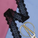 Кружево гипюр (плетёное) 55 мм / 13.7 метров, черный, 3AR1306