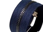 Молния металл (цв.SBS) джинсовая Т3 (3 мм) 1 зам., н/раз., 12 см, S-196 т.синий (звено: т.никель), уп.100 шт