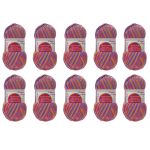 Пряжа Троицкая Подмосковная принт секционный / уп.10 мот. по 100 г, 250 м, 2607 секционный