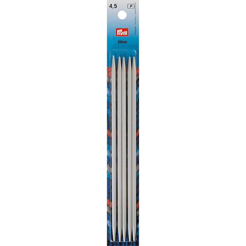 Спицы чулочные ⌀4.5 мм, 20 см, 5 шт, с острием на обоих концах, Prym 191493