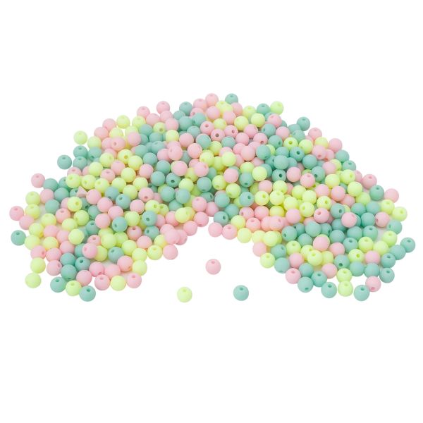 Бусины пластик ⌀6 мм, 50 г, микс цвета, матовые, круглые, Astra&Craft (яркий), 1AL139-1