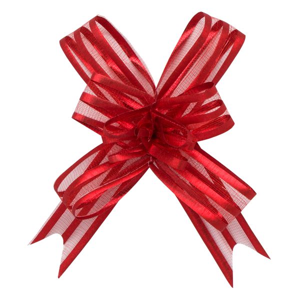 Бант-бабочка для упаковки подарка ⌀7 см, ширина ленты 1,7 см, 10 шт, 01 красный