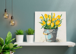 Фрея, постер Желтые тюльпаны, 20х20 см
