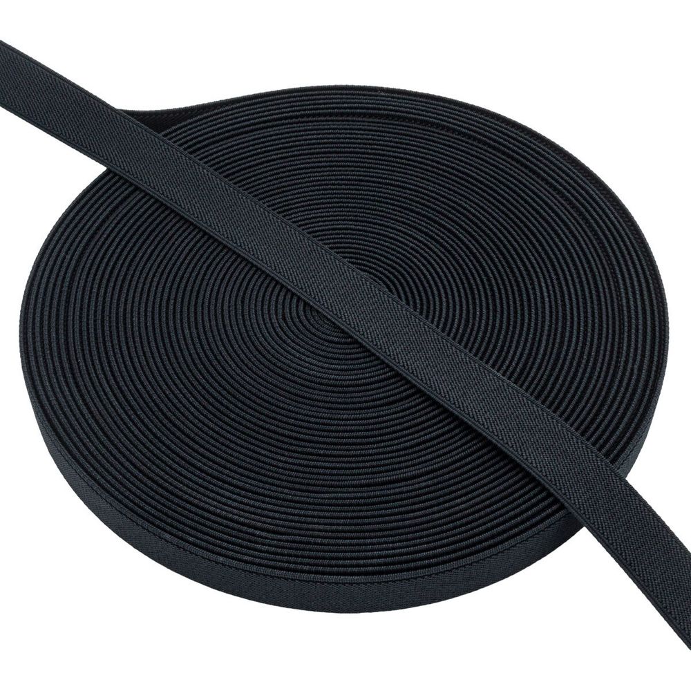 Резинка башмачная 25.0 мм / 20 метров, 34.4 г/п.м., (Мн), черный, 90805Ч