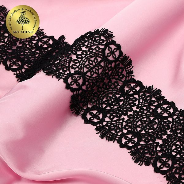 Кружево гипюр (плетёное) 85 мм / 4.5 метра, TBY.SUN.02, цв.черный
