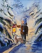 Алмазная (кристальная) мозаика Фрея, Зимний лес 40х50 см