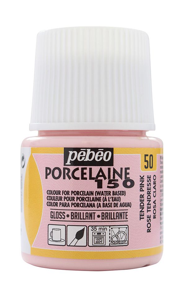 Краска по фарфору и керамике (под обжиг) пастельная Porcelaine 150 45 мл, 024-050 нежный розовый, Pebeo