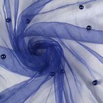 Фатин с бусинами 150 см / 15 метров, С223-85, цв.т.синий