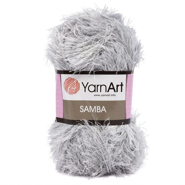 Пряжа YarnArt (ЯрнАрт) Samba, травка / уп.5 мот. по 100 г, 150м, 10 светло-серый